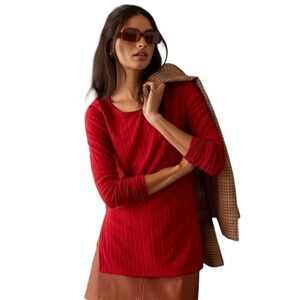 Anthropologie Ribbed Side-Slit Tunic